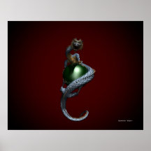 GLOBE de DRAGON - émeraude Posters