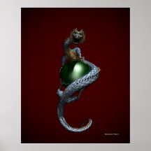 GLOBE de DRAGON - émeraude (verticale) Affiches