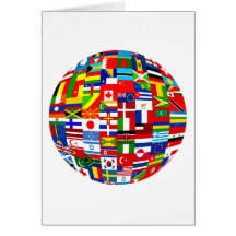 Globe de drapeau carte de vœux