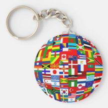 Globe de drapeau porte-clé