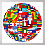 Globe de drapeau poster