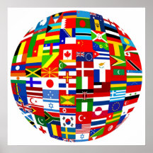 Globe de drapeau poster