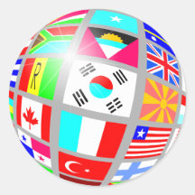Globe des drapeaux autocollant
