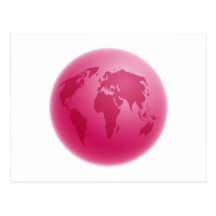 Globe rose cartes postales