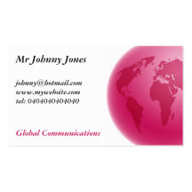 Globe rose, M. Johnny Jones Modèle De Carte De Visite