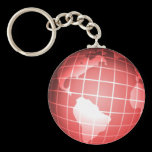 Globe rouge porte-clés