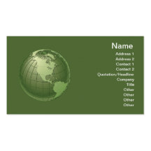 Globe vert carte de visite
