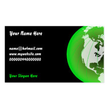 Globe vert de l'Amérique, votre nom ici, Cartes De Visite Personnelles