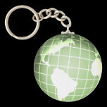 Globe vert porte-clés