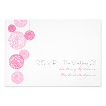 Globes roses de ficelle épousant R.S.V.P. Invitations