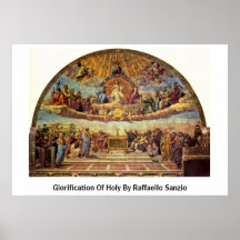 Glorification de saint par Raffaello Sanzio Affiche