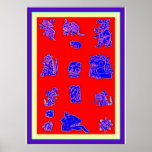 Glyphs maya antiques posters