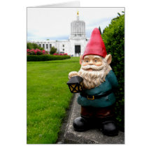 Gnome de pelouse de capitol cartes de vœux