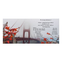 Golden Gate avec les fleurs oranges épousant le pr Carte Double Customisable