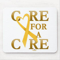 GoldHeartRibbonCareCureDark tapis de souris