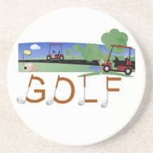 Golf avec des T-shirts et des cadeaux de chariots  Dessous De Verre