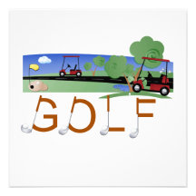 Golf avec des T-shirts et des cadeaux de chariots  Invitations