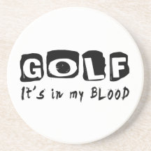 Golf il est dans mon sang dessous de verre