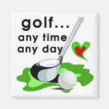 Golf n'importe quand tous T-shirts et cadeaux de j Magnets Pour Réfrigérateur