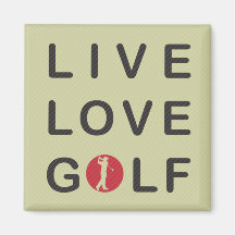 Golf vivant d'amour jouant au golf le noir rouge magnets pour réfrigérateur