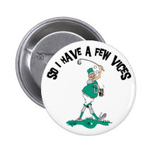 Golfeur drôle avec des vices badges avec agrafe