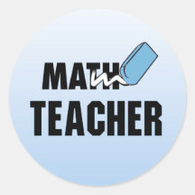 Gomme drôle de bleu de professeur de maths adhésif rond