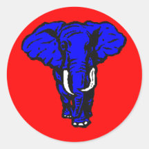 GOP D'ÉLÉPHANT ADHÉSIFS RONDS
