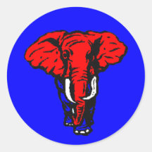 GOP D'ÉLÉPHANT AUTOCOLLANT ROND
