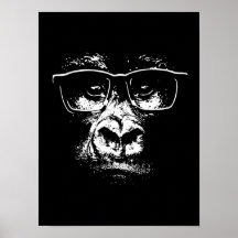 Gorille en verre affiche