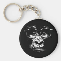 Gorille en verre porte-clés
