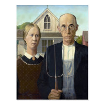 Gothique américain par Grant Wood Cartes Postales