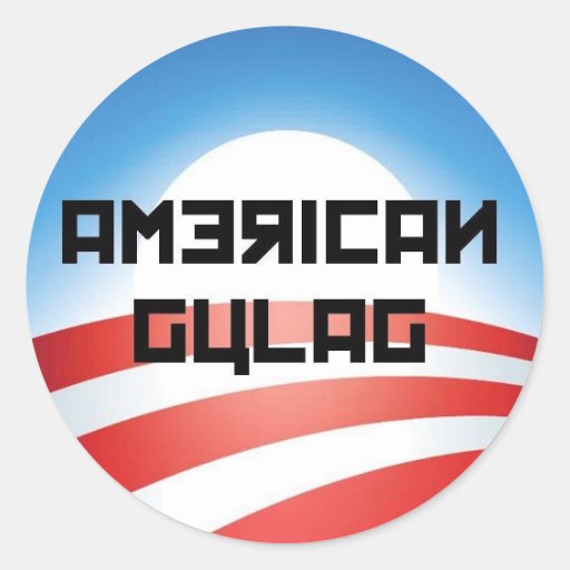 Goulag américain autocollant rond