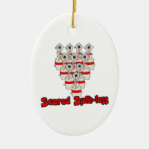 goupille de bowling frightenened par fente-moins e ornements de noël