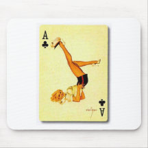 goupille vintage vers le haut d'as tapis de souris