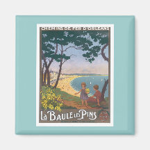 Goupilles vintages de La Baule Les Aimant Pour Réfrigérateur