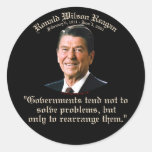 Gouvernement et problèmes de Reagan Autocollant Rond
