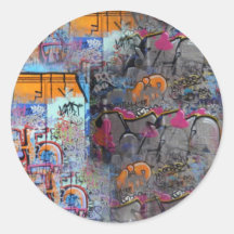 graffiti autocollant rond