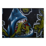 Graffiti d'attaque de requin carte de vœux