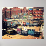 Graffiti de dessus de toit dans Chinatown Posters
