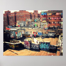 Graffiti de dessus de toit dans Chinatown Posters