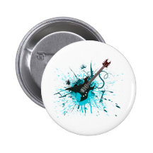 Graffiti de guitare - alternative de bande de musi badge avec épingle