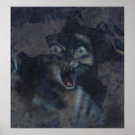 Graffiti doux de grunge de minou poster