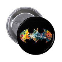 Graffiti du logo Neon/80s de Batman Badge Avec Épingle