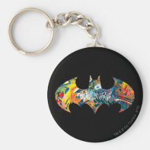 Graffiti du logo Neon/80s de Batman Porte-clés