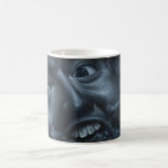 Graffiti impressionnant de visage tasse à café
