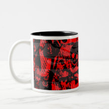 Graffiti rouge et noir tasse à café