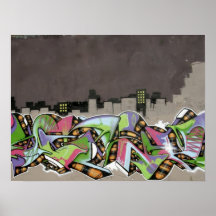 Graffiti - ville dans le plaid posters