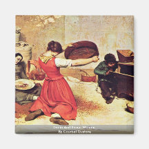 Grain et sept femmes par Courbet Gustave Aimants