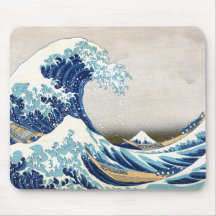 Grand 葛飾北斎 "神奈川沖浪裏" de beaux-arts de vague tapis de souris