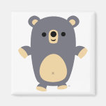 Grand aimant bleu d'ours de bande dessinée magnets